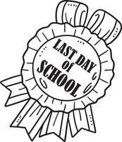 Last Day of School Isolated Coloring Page for Kids vector