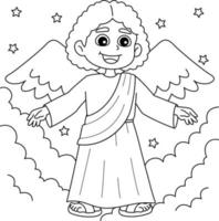 Christian Archangel Coloring Page for Kids vector