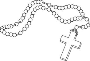 Rosary Isolated Coloring Page for Kids vector