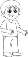 Happy Boy Isolated Coloring Page for Kids vector