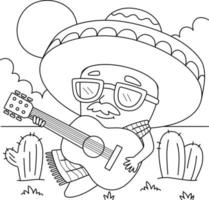 Cinco de Mayo Jalapeno Coloring Page for Kids vector