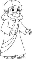 Jesus the Messiah Isolated Coloring Page for Kids vector