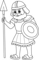 Goliath with Spear Isolated Coloring Page for Kids vector