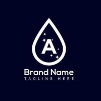 Initial Letter A Wash Logo, Drop and Wash Combination. Drop logo, Wash, Clean, Fresh, Water Template vector