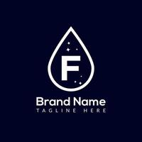 Initial Letter F Wash Logo, Drop and Wash Combination. Drop logo, Wash, Clean, Fresh, Water Template vector