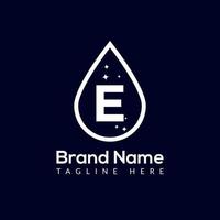 Initial Letter E Wash Logo, Drop and Wash Combination. Drop logo, Wash, Clean, Fresh, Water Template vector