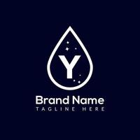 Initial Letter Y Wash Logo, Drop and Wash Combination. Drop logo, Wash, Clean, Fresh, Water Template vector