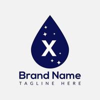 Initial Letter X Wash Logo, Drop and Wash Combination. Drop logo, Wash, Clean, Fresh, Water Template vector