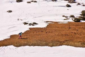 Snowy mountain landscape photo