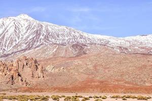 Snowy mountain landscape photo