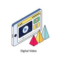 digital vídeo vector isométrica iconos sencillo valores ilustración valores