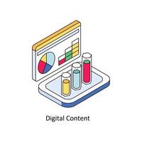 Digital Content Vector Isometric Icons. Simple stock illustration stock