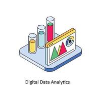 Digital Data Analytics Vector Isometric Icons. Simple stock illustration stock