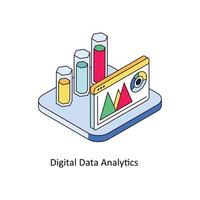 Digital Data Analytics Vector Isometric Icons. Simple stock illustration stock