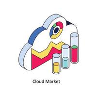 Cloud Market Vector Isometric Icons. Simple stock illustration stock