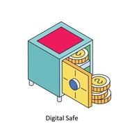 Digital Safe Vector Isometric Icons. Simple stock illustration stock