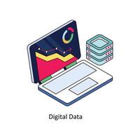 Digital Data Vector Isometric Icons. Simple stock illustration stock