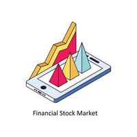 Financial Stock Market Vector Isometric Icons. Simple stock illustration stock