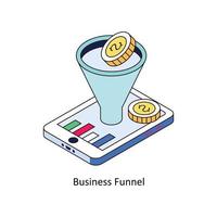 Business Funnel Vector Isometric Icons. Simple stock illustration stock