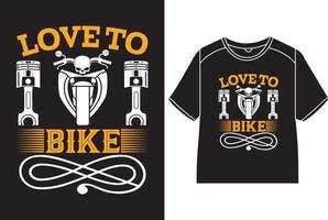 amor a bicicleta camiseta diseño vector