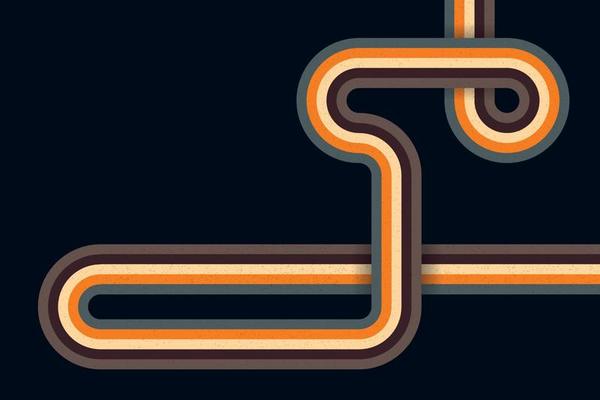 Retro colorful disco lines on a black background design for add presentation