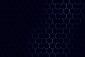 Geometric black hexagon background design with blacklight vector