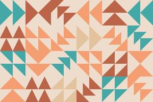 Geometric colorful mosaic arrows seamless pattern design. Abstract decorative illustration in retro style vector