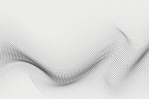 Abstract dynamic flow of dots on white background. Futuristic simple illustration design vector