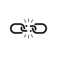 A broken link or broken seo backlink vector icon.
