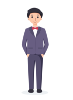 groomsmen wedding man in suit cartoon illustration png