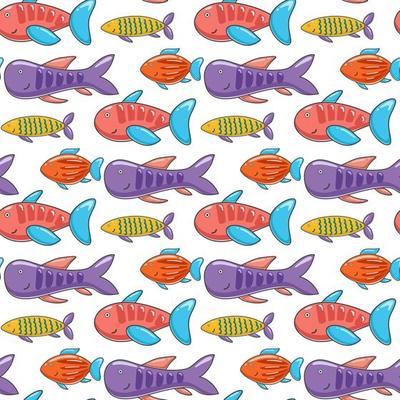Seamless pattern flock of fish