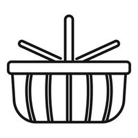 Food basket icon outline vector. Empty bag vector