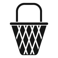 Small basket icon simple vector. Wicker hamper vector