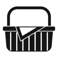 Milk basket icon simple vector. Picnic bag vector