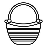Camping basket icon outline vector. Picnic food vector