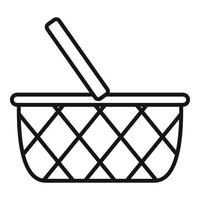 Basket container icon outline vector. Picnic wicker vector