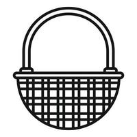 Hamper basket icon outline vector. Picnic bag vector