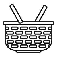 Weave basket icon outline vector. Picnic hamper vector