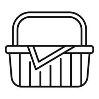 Milk basket icon outline vector. Picnic bag vector