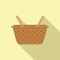 encargarse de cesta icono plano vector. bolso picnic vector