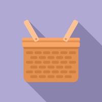 Craft basket icon flat vector. Handle market vector