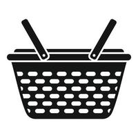 Handle basket icon simple vector. Bag picnic vector