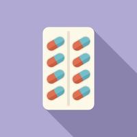 Pills icon flat vector. Travel equipment vector