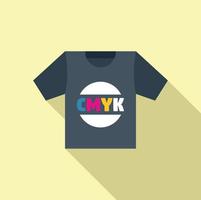 Cmyk tshirt print icon flat vector. Digital printer vector