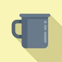 Camp mug icon flat vector. Extreme adventure vector