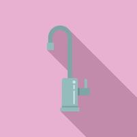 Water tap icon flat vector. Filter treatment vector