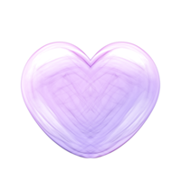 Cute purple heart stationary sticker oil painting png