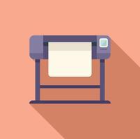 Service plotter icon flat vector. Digital printer vector