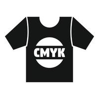 cmyk camiseta impresión icono sencillo vector. digital impresora vector