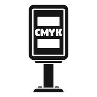 cmyk calle cartelera icono sencillo vector. impresión máquina vector